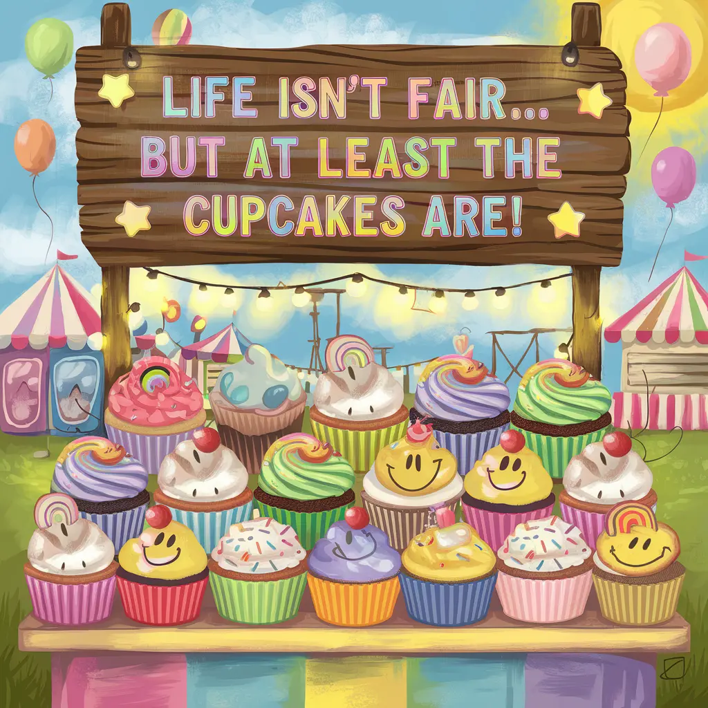 Life isnt fair… but at least the cupcakes are Fair Puns