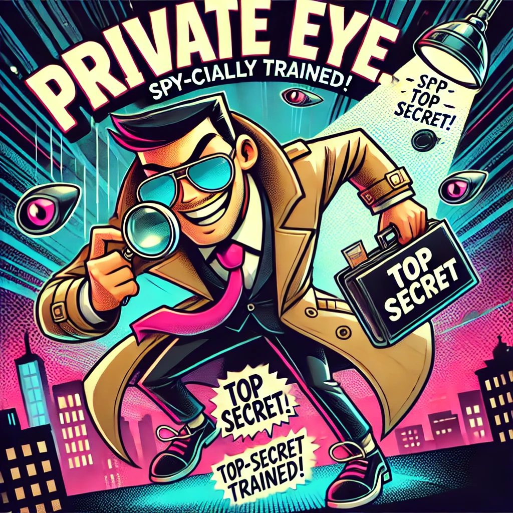 Private Eye. Spy cially trained Detective Puns