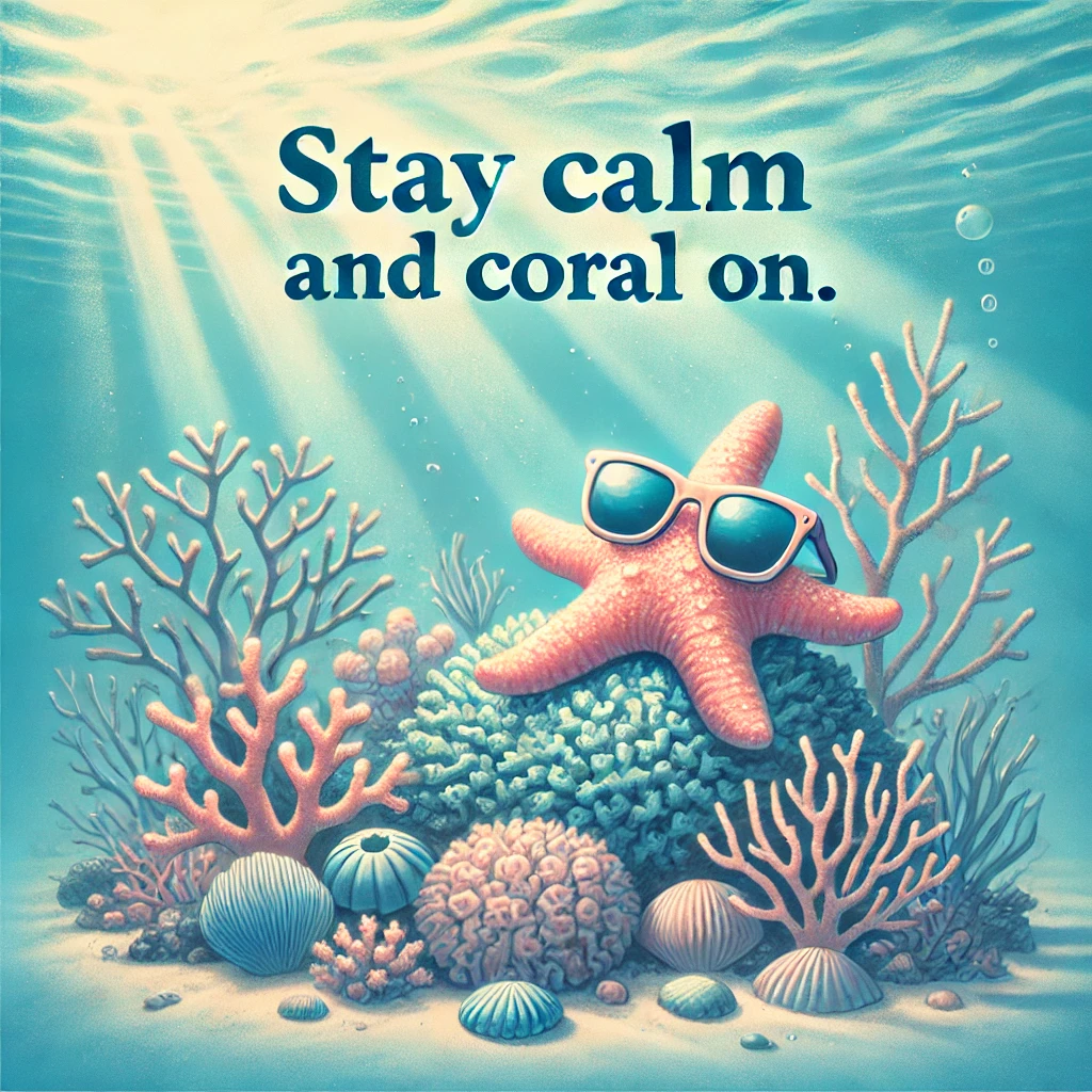 Stay calm and coral on. Coral Puns