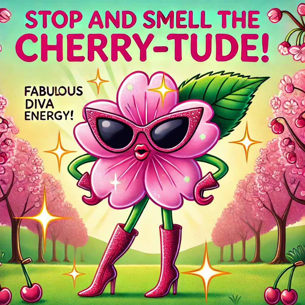 Stop and smell the cherry tude Cherry Blossom Puns