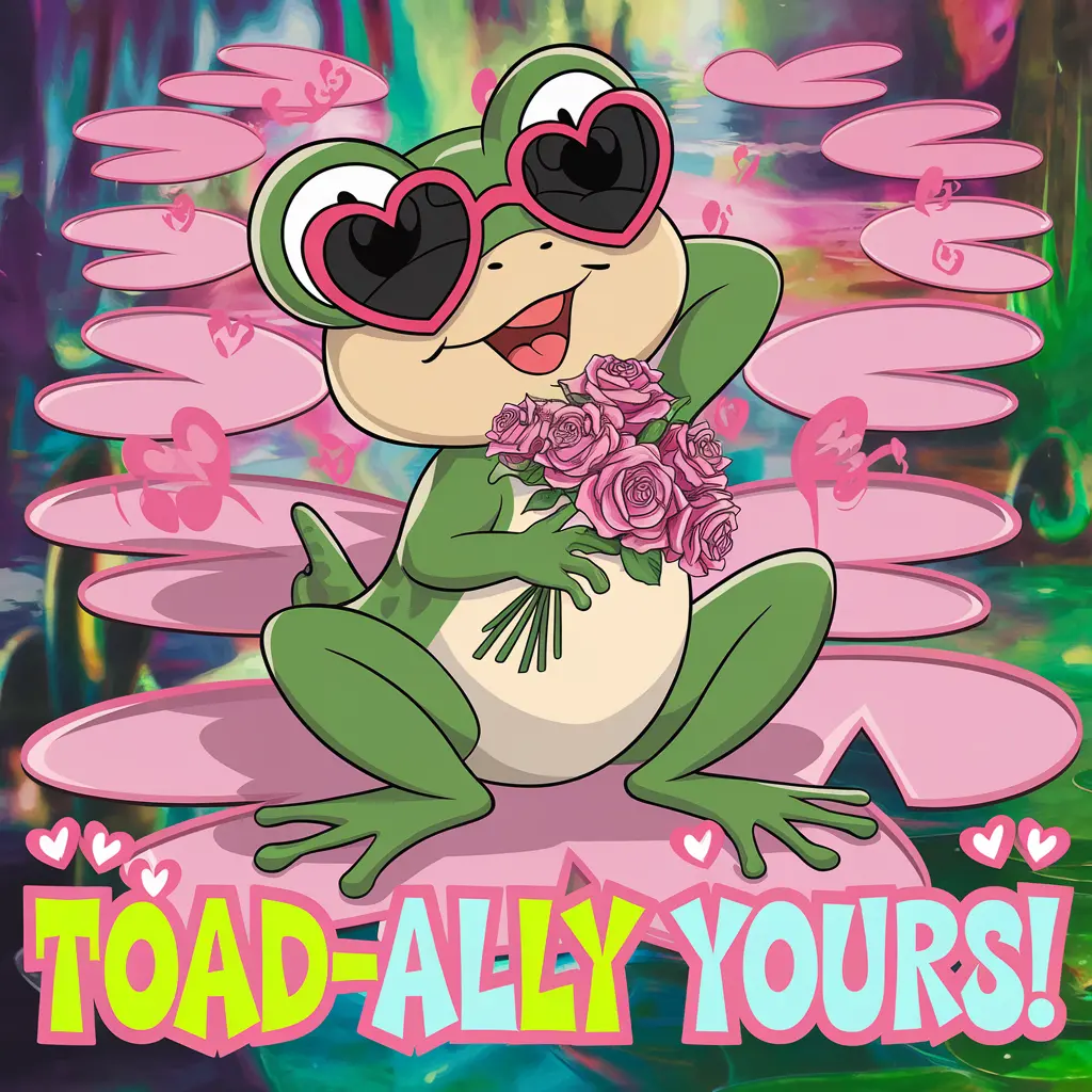 Toad ally yours Frog Valentine Puns