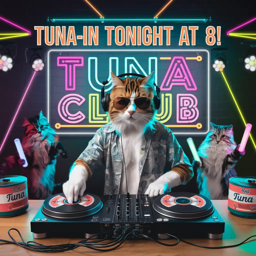 Tuna in Tonight at 8 Cat food Puns