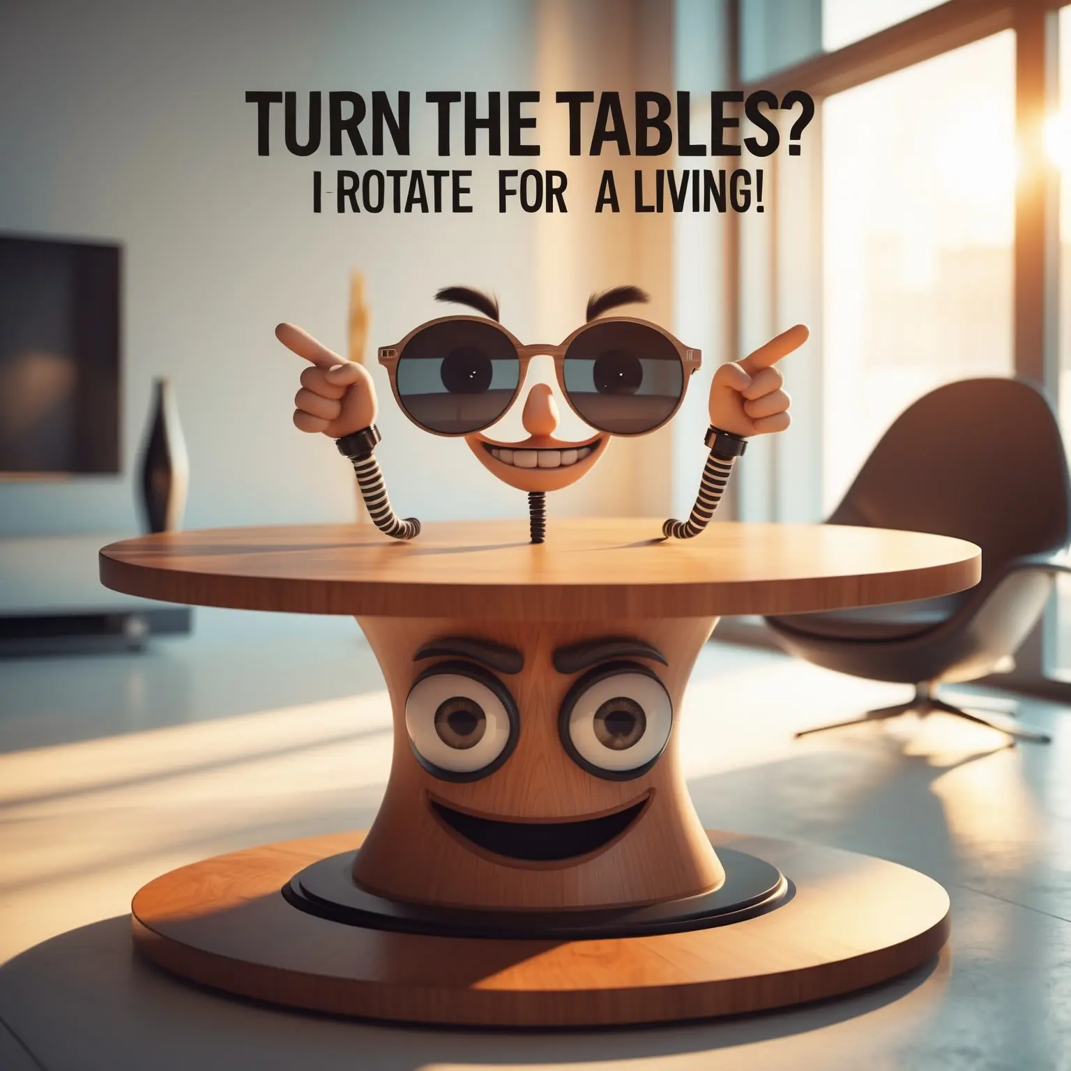 Turn the tables I rotate for a living Table Puns