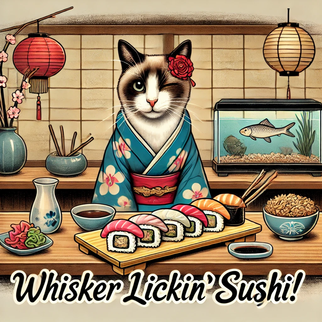 Whisker Lickin Sushi Cat food Puns