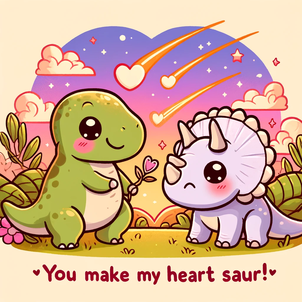 You make my heart saur Dino Love Puns