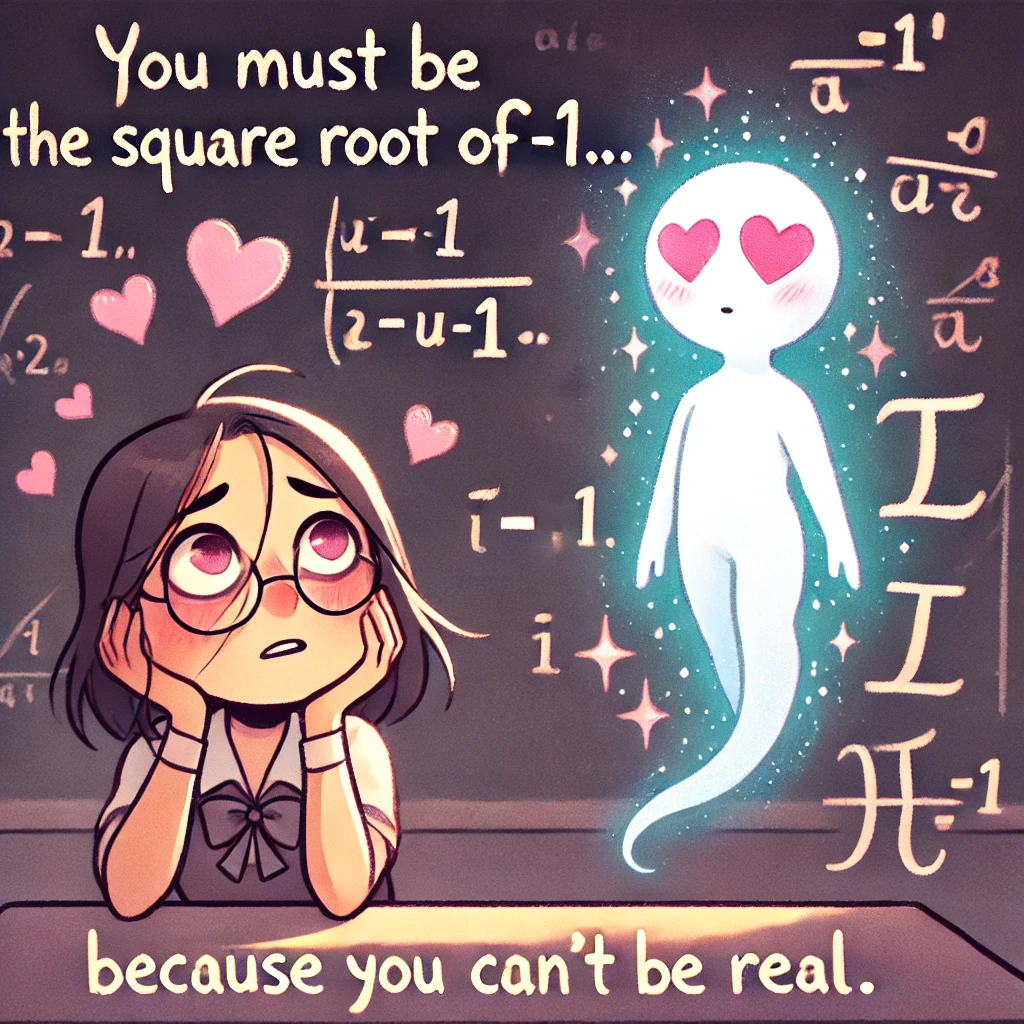 You must be the square root of 1… because you cant be real. Math Valentines Puns