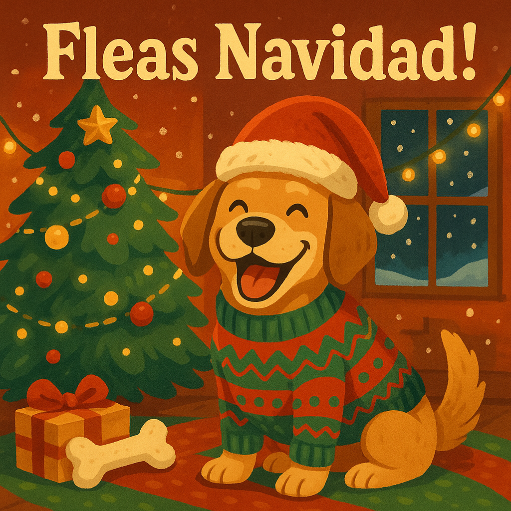 Fleas Navidad Dog christmas Puns