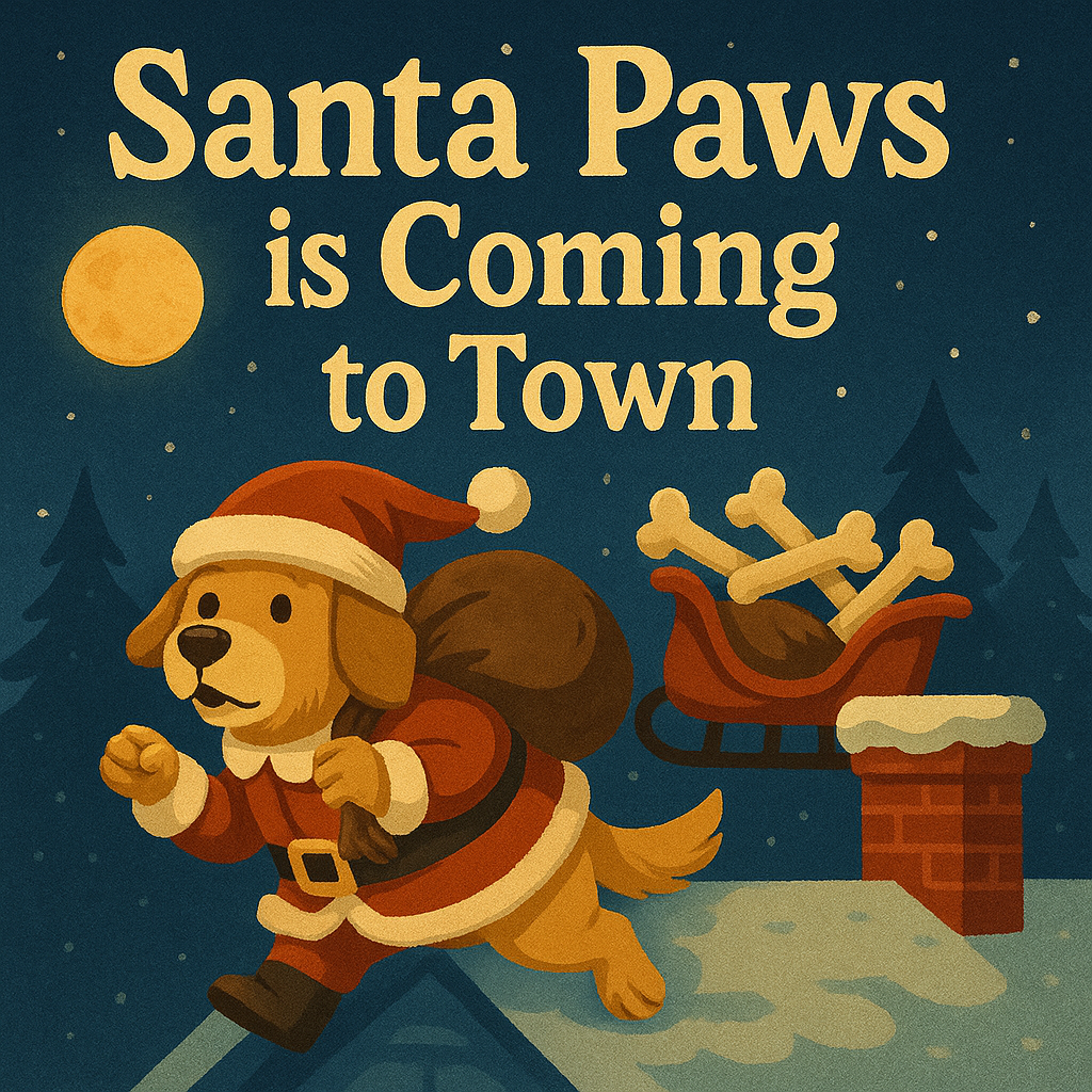 Santa Paws is Coming to Town Dog christmas Puns 1 1