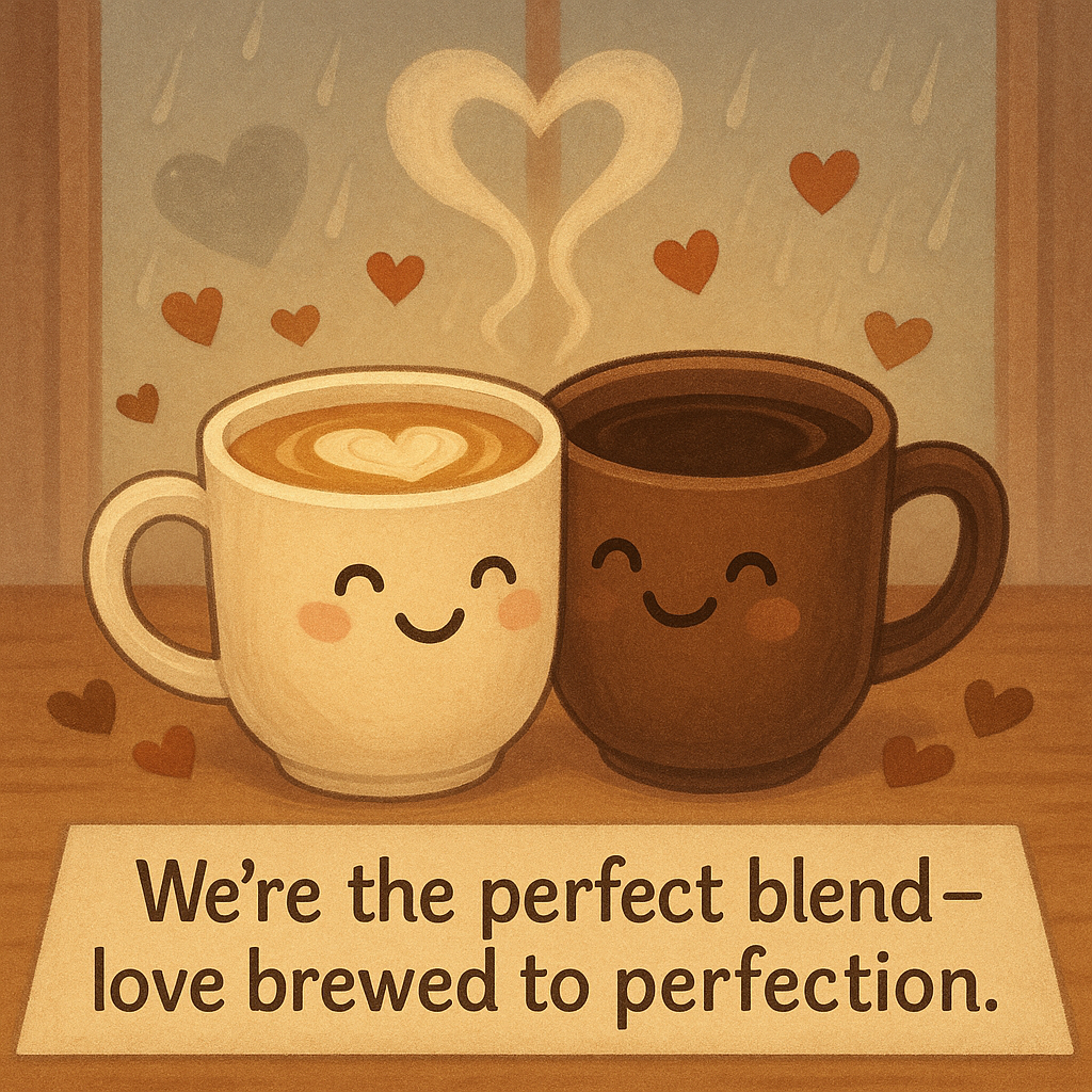 Were the perfect blend – love brewed to perfection. Coffee valntine Puns
