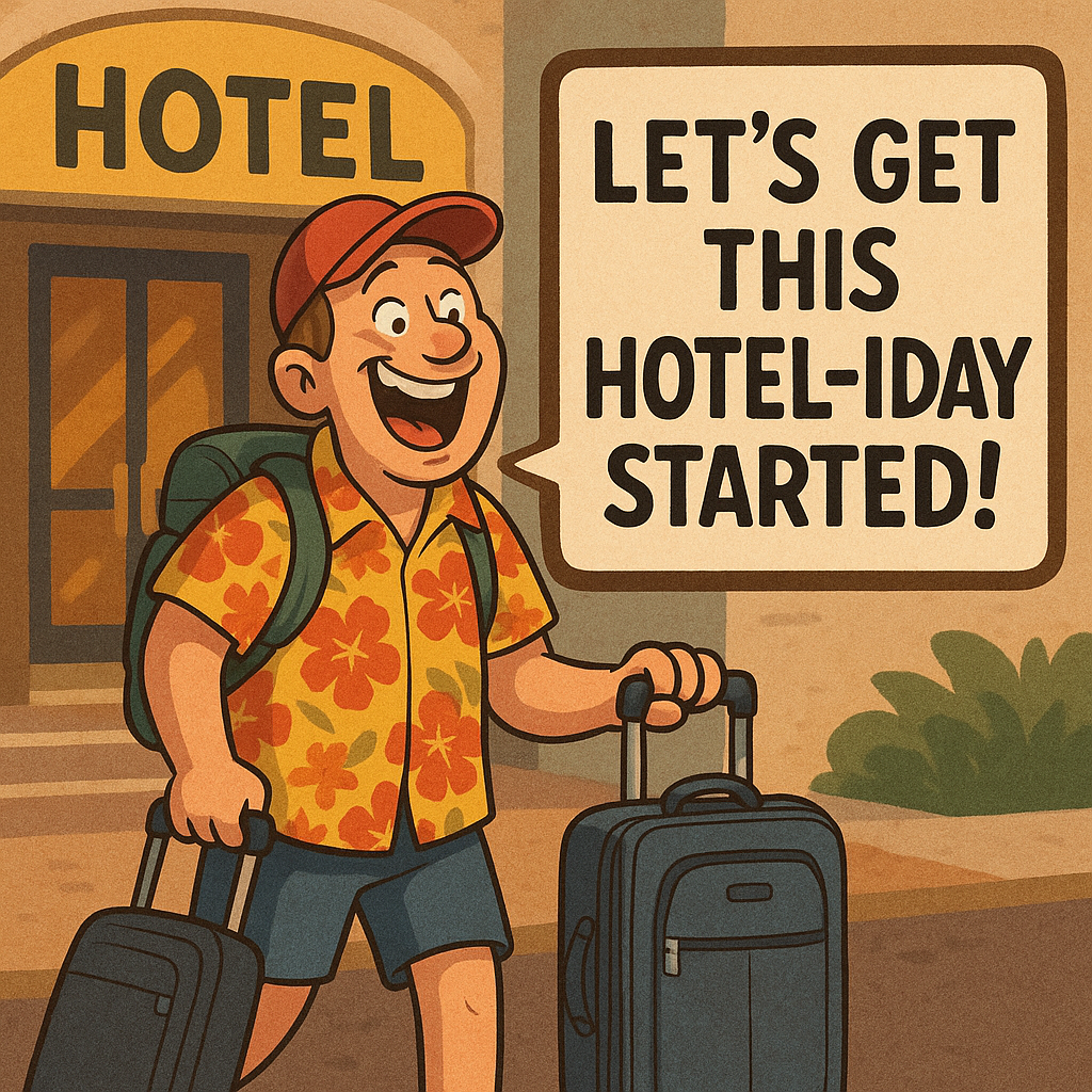 Lets get this hotel iday started Hotel puns