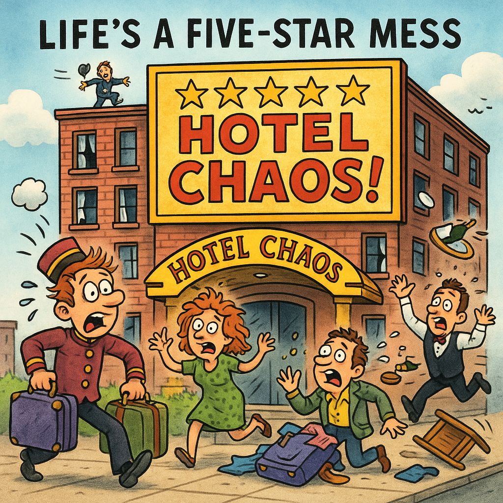 Lifes a five star mess—welcome to Hotel Chaos Hotel puns