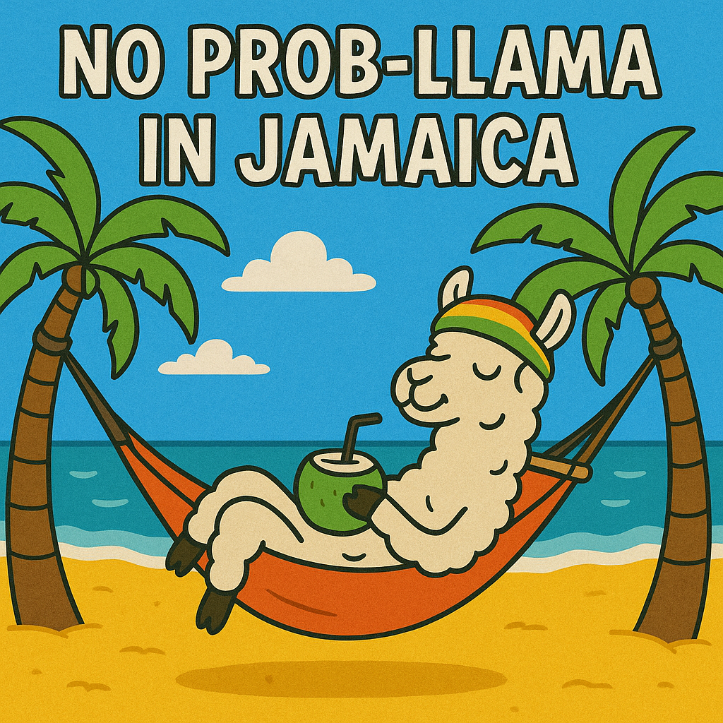 No Prob llama in Jamaica Jamaica Puns