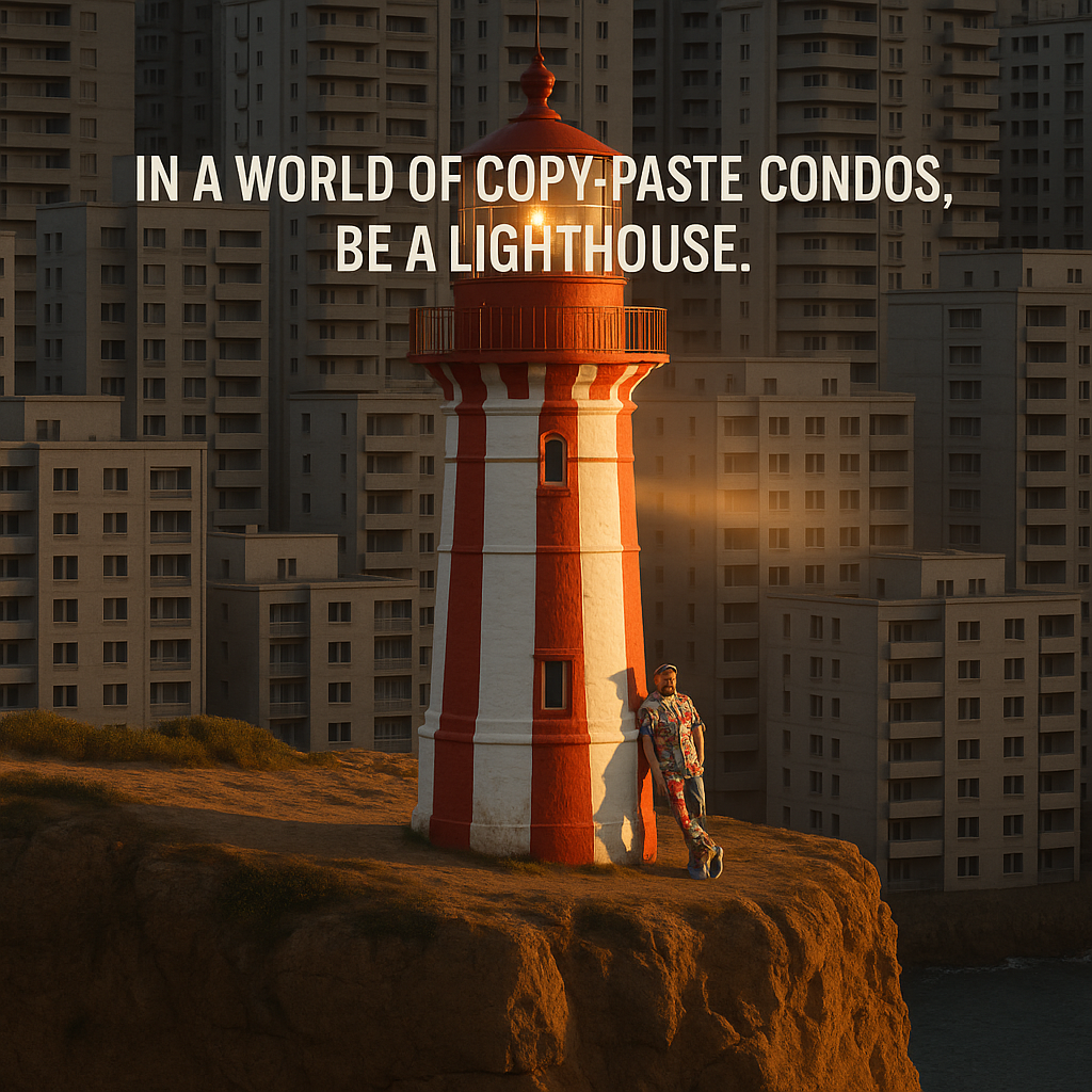 In a world of copy paste condos be a lighthouse. Lighthouse Puns