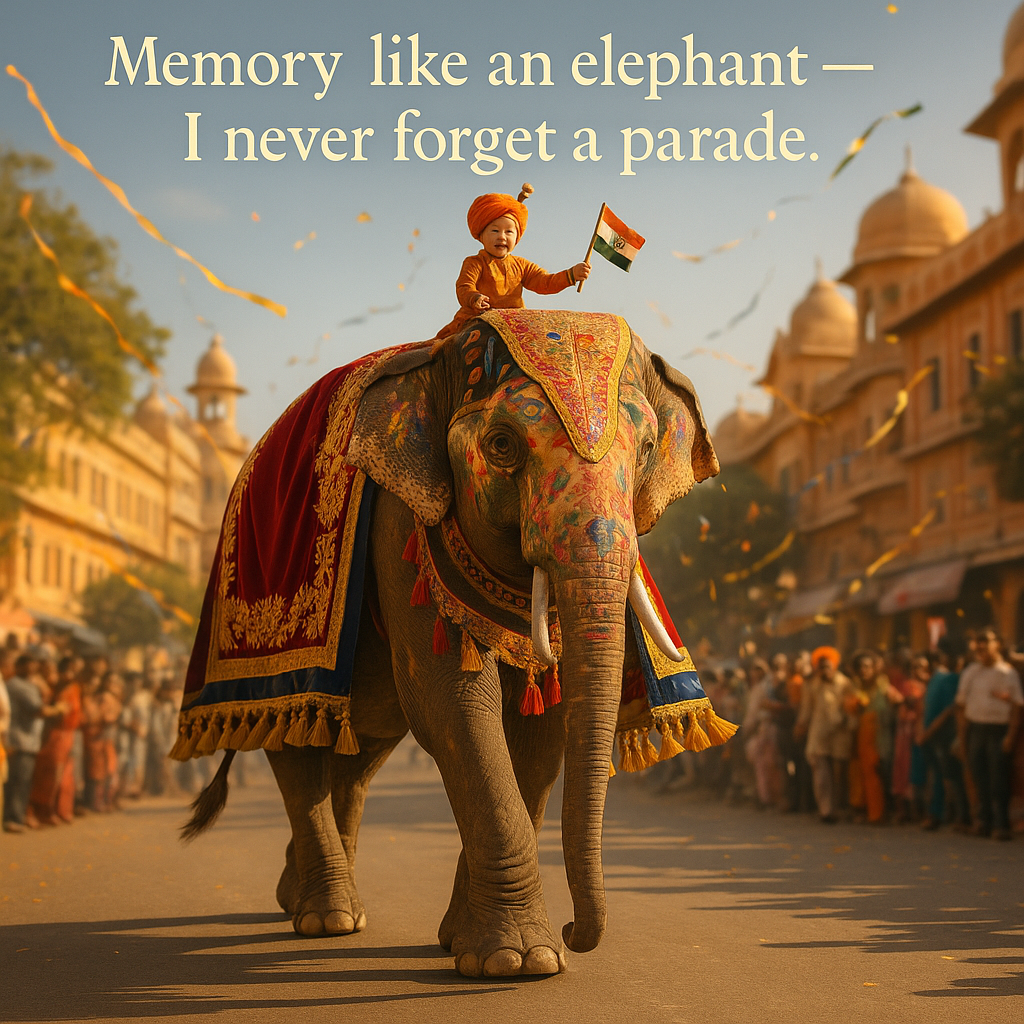 Memory like an elephant — I never forget a parade. Parade Puns
