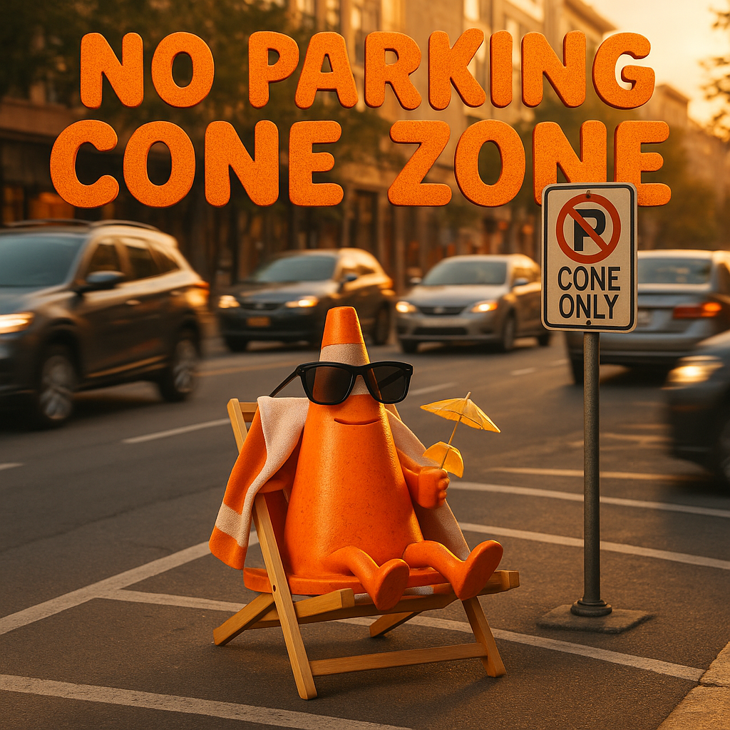 No Parking Cone Zone Parking Puns
