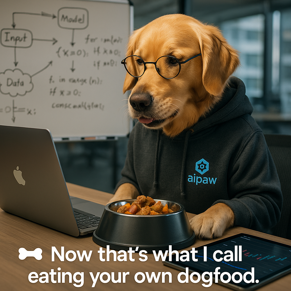 Now thats what I call eating your own dogfood. Dogfood Puns