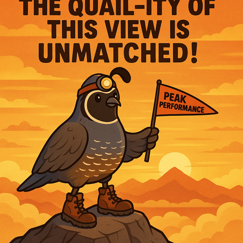 The quail ity of this view is unmatched Quail Puns