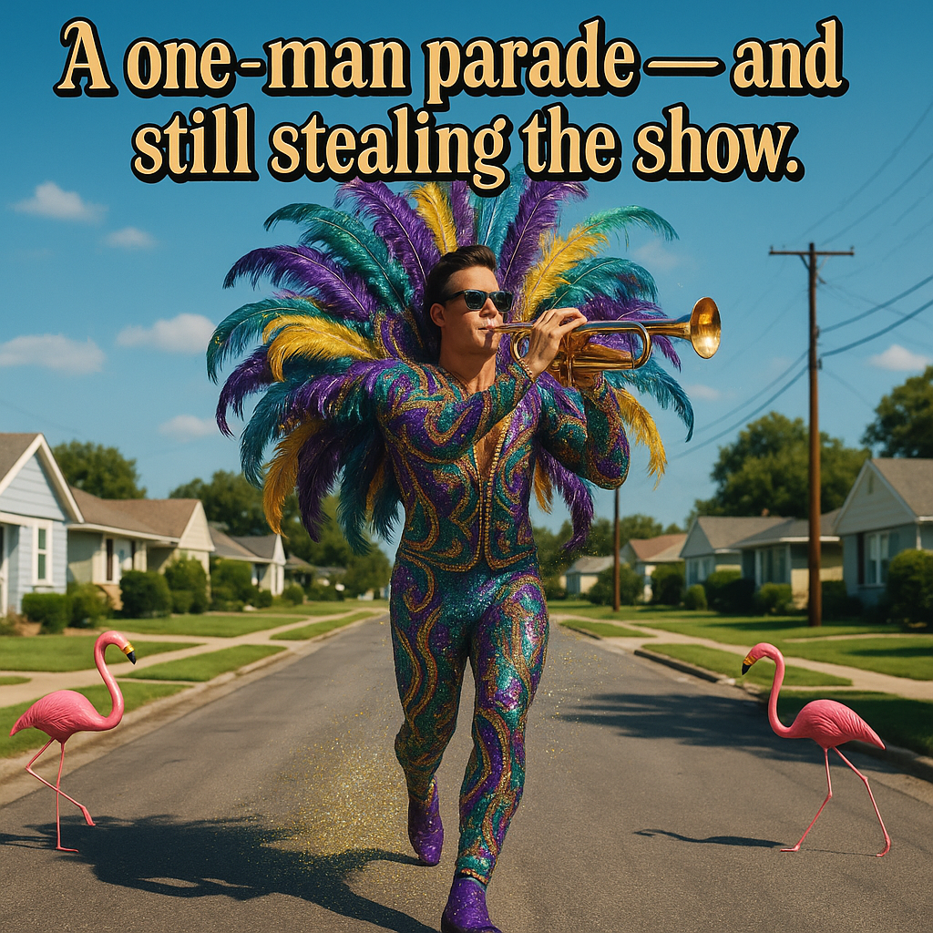 one man parade — and still stealing the show. Parade Puns