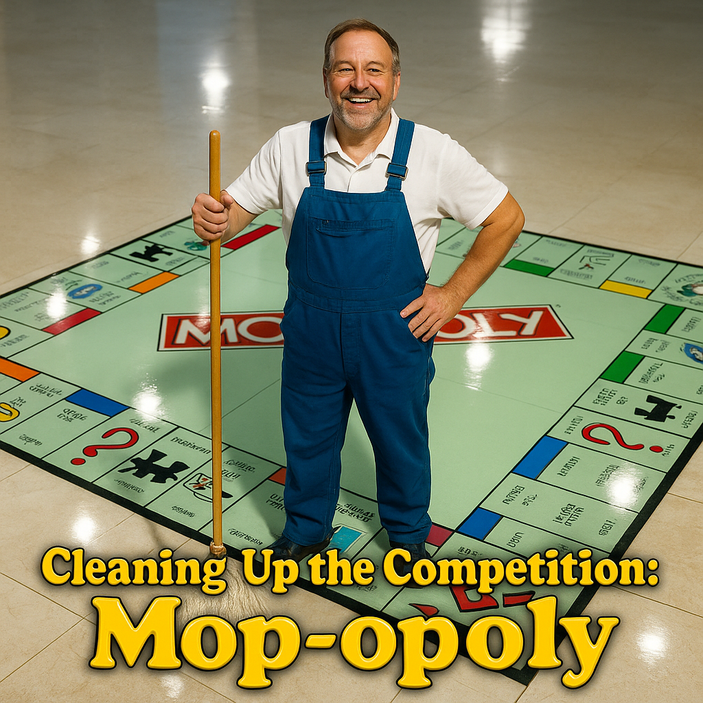 Cleaning Up the Competition Mop opoly Monopoly Puns