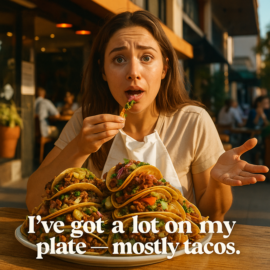 Ive got a lot on my plate — mostly tacos. Plate Puns