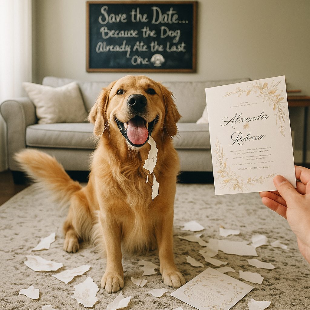 Save the Date… Because the Dog Already Ate the Last One Save the date Puns