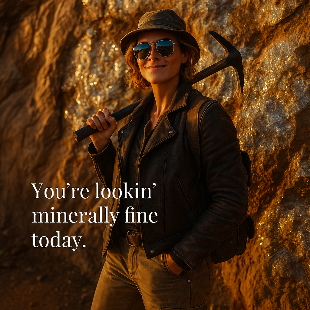 Youre lookin minerally fine today. mineral Puns
