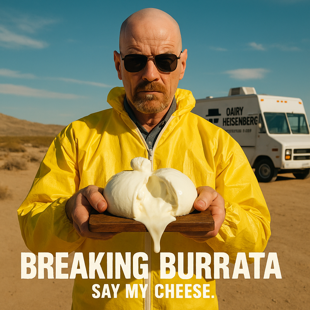 Breaking Burrata Say My Cheese. Burrata Puns