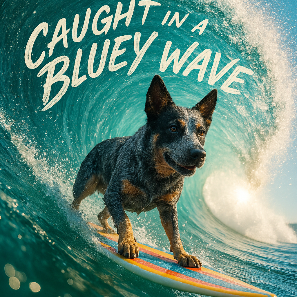 Caught in a Bluey Wave Bluey Puns