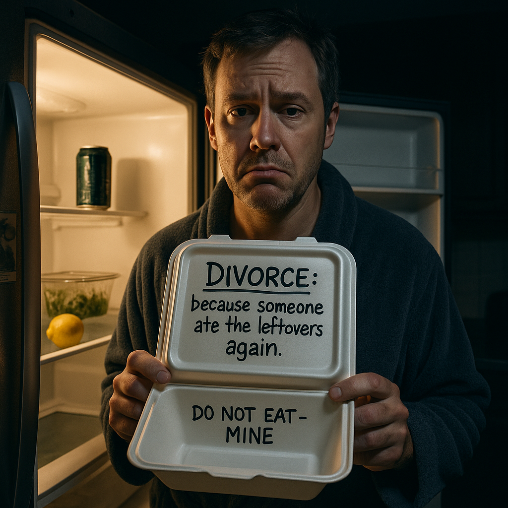 Divorce because someone ate the leftovers again. Divorce Puns
