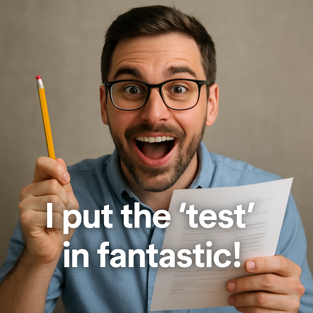I put the test in fantastic Test Puns