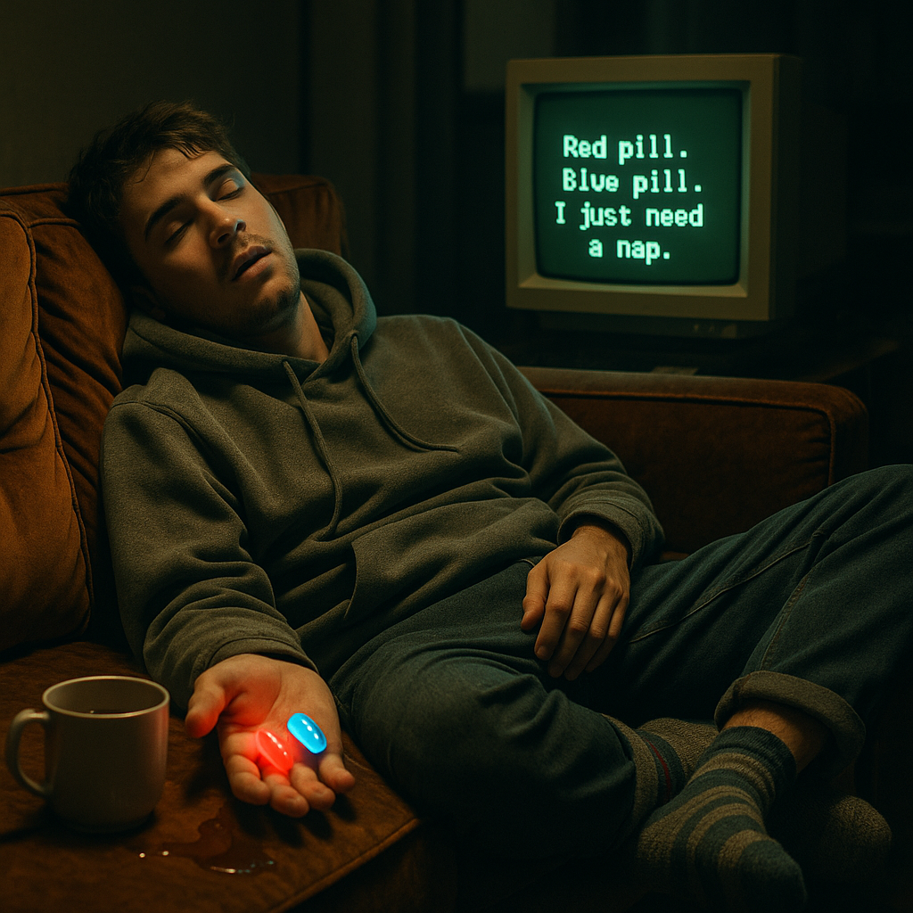 Red pill. Blue pill. I just need a nap Pill Puns