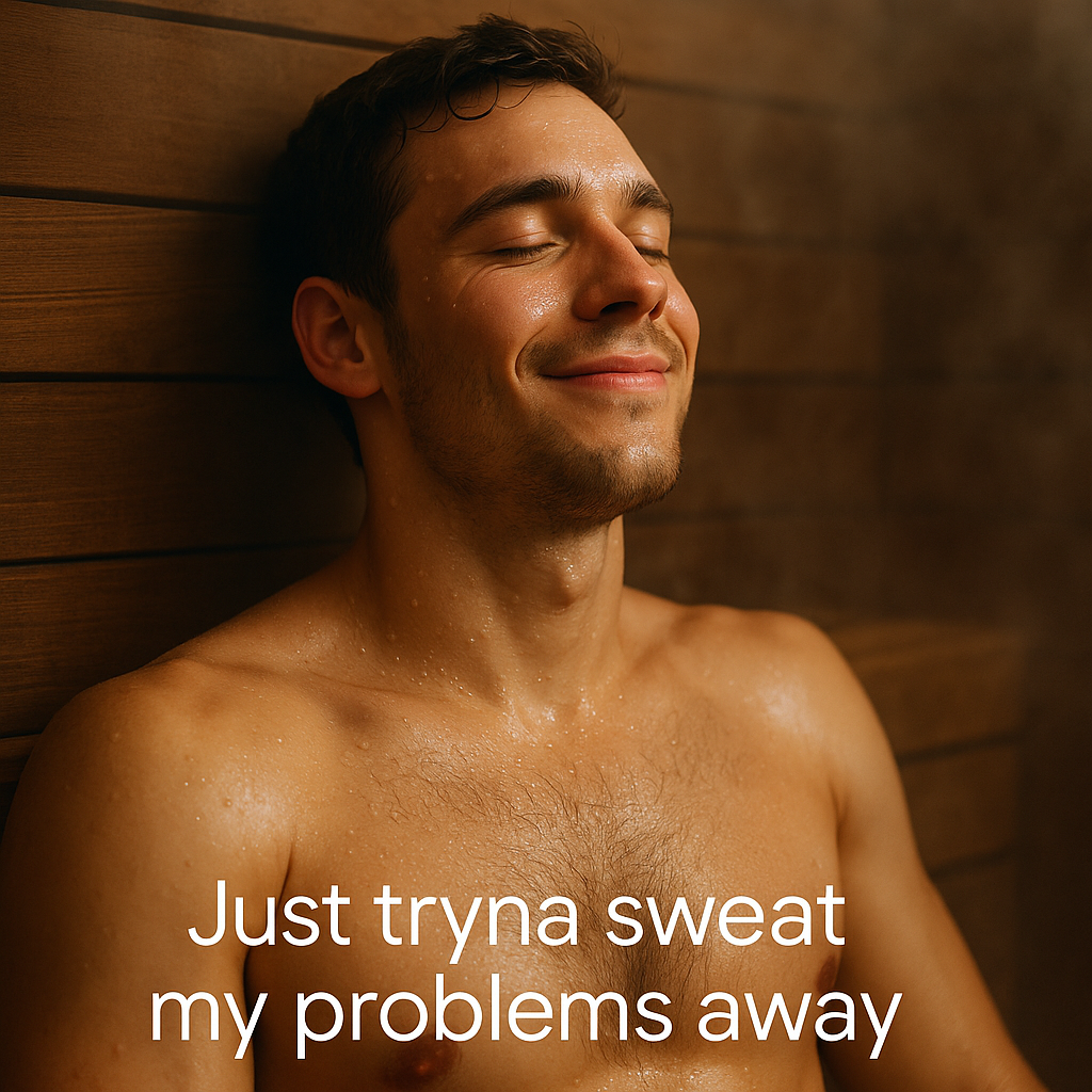 Just tryna sweat my problems away Sauna Puns